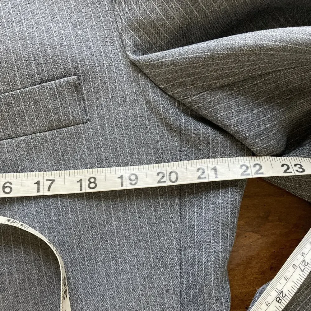 Levi's Action Mens Vtg Suit Sz 44L 36X30 Gray‎ Pinstripe 70s Retro Single Vented